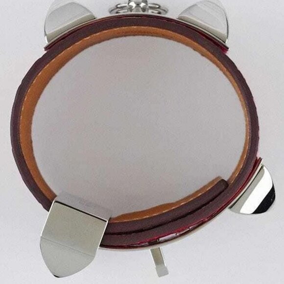 Hermes Geranium Shiny Lisse Alligator Palladium Plated Collier de Chien Cuff - Picture 4 of 8